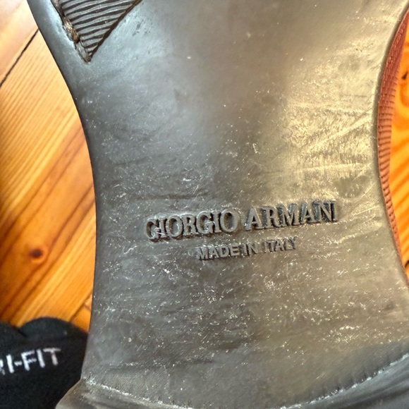 Giorgio Armani Men's Burgendy Slip-On Loafers - Picture 6 of 7